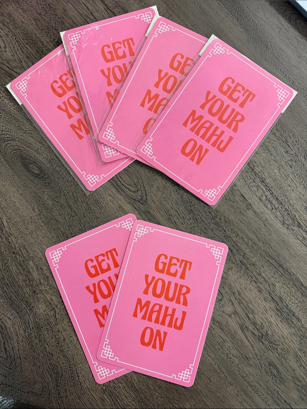 Get Your Mahj On Pink Mahjong Shuffler Cards - Price is for a set - one packet